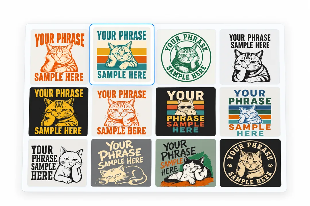 Screenshot-based illustration of the existing cat style templates with a selected style